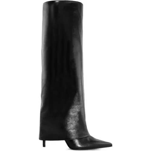 Leather Knee High Pointed Toe Boots , female, Sizes: 7 UK, 5 UK, 4 UK - Guglielmo Rotta - Modalova