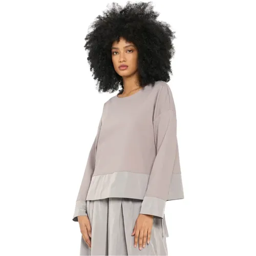 Oversized T-Shirt mit Taffeta-Schnürung , Damen, Größe: L - Vicario Cinque - Modalova