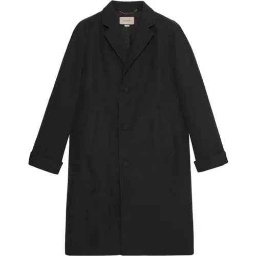 Single-breasted cotton poplin coat , female, Sizes: XL - Gucci - Modalova