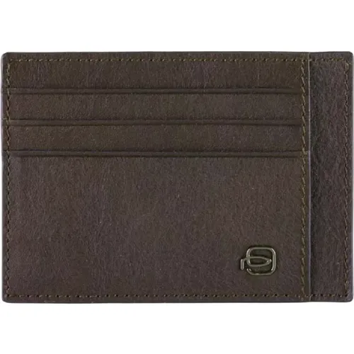 Dark Leather Credit Card Wallet , male, Sizes: ONE SIZE - Piquadro - Modalova