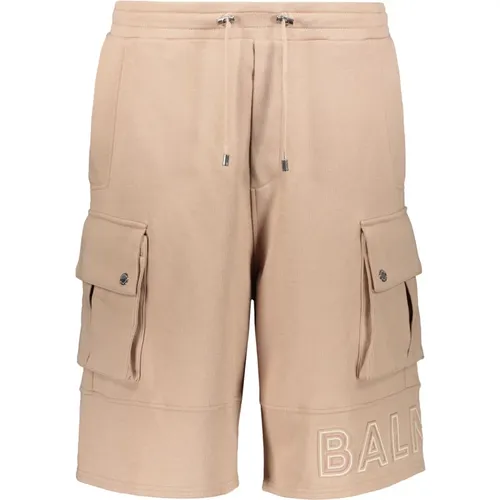 Bermuda Shorts mit Taschen und Kontrastnähten , Herren, Größe: S - Balmain - Modalova