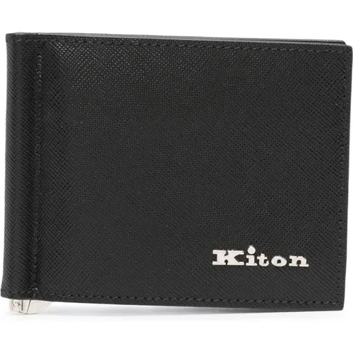 Saffiano Leather Card Holder , male, Sizes: ONE SIZE - Kiton - Modalova