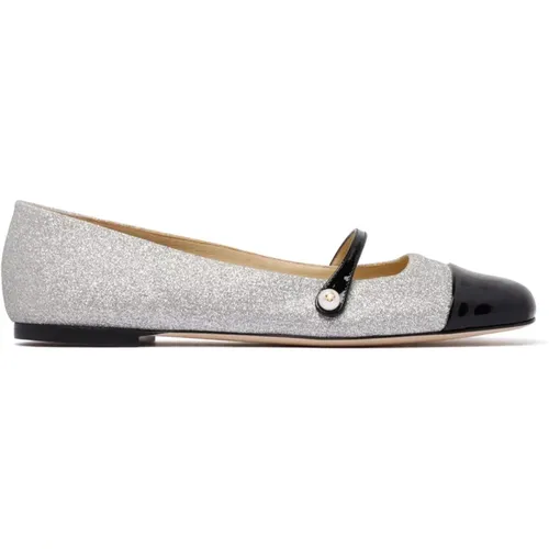 Black Flat Shoes Elegant Style , female, Sizes: 8 UK, 4 1/2 UK, 3 1/2 UK, 5 UK, 5 1/2 UK, 3 UK, 6 UK, 7 UK, 4 UK - Jimmy Choo - Modalova