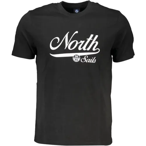 Schwarzes T-Shirt mit Logo-Druck , Herren, Größe: S - North Sails - Modalova