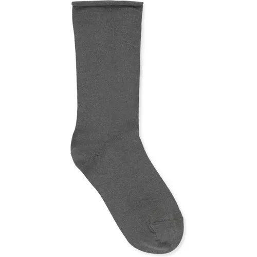Luxuriöse Graue Seiden-Kaschmir-Socken mit Lurex , Damen, Größe: M - BRUNELLO CUCINELLI - Modalova