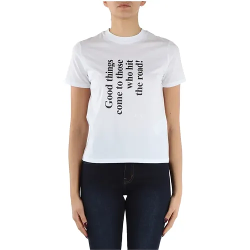 Pima Baumwoll T-Shirt mit Frontdruck - Armani Exchange - Modalova