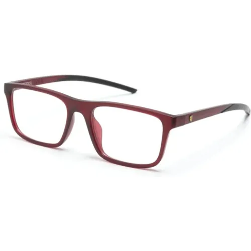 Rote Optische Brille für den täglichen Gebrauch , Herren, Größe: 56 MM - Ferrari - Modalova