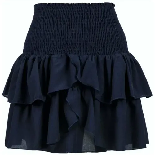 Navy Frill Mini Skirt , female, Sizes: S, XS, 2XS - NEO NOIR - Modalova