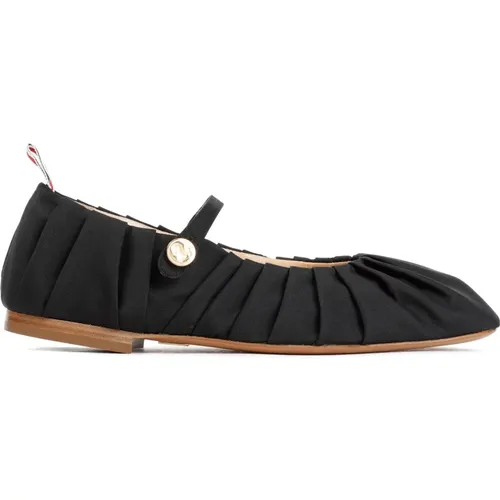 Silk Ballerinas Round Toe , female, Sizes: 5 UK, 6 UK, 4 UK, 3 UK - Thom Browne - Modalova