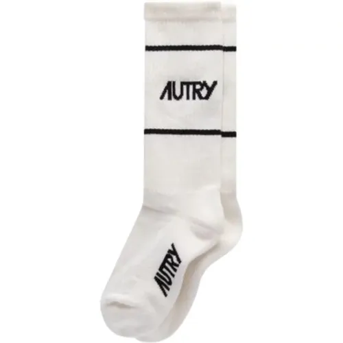 Gerippte Unisex-Socken mit Jacquard-Logo - Autry - Modalova