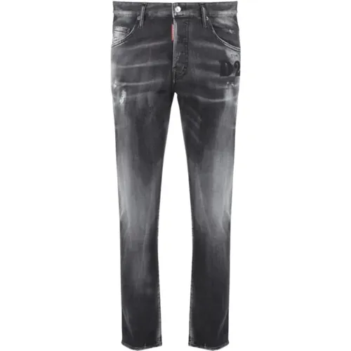 Slim-fit Jeans with Trendy Destroyed Details , male, Sizes: XS - Dsquared2 - Modalova