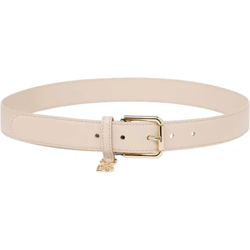 Belts,Beiger Ledergürtel mit goldener Schnalle - Dolce & Gabbana - Modalova