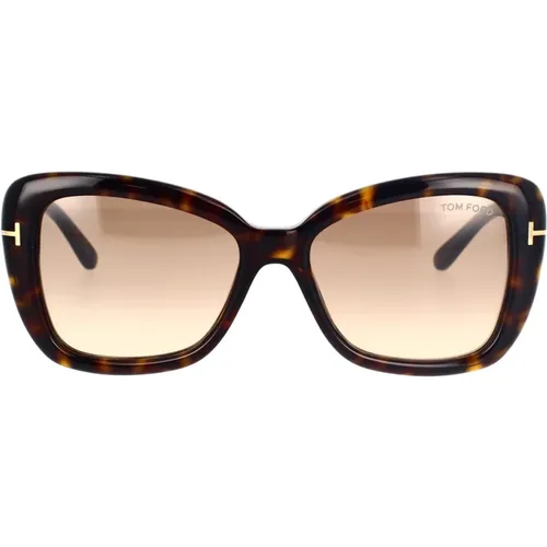 Schmetterling Sonnenbrille mit Braunen Verlaufsgläsern , unisex, Größe: 55 MM - Tom Ford - Modalova