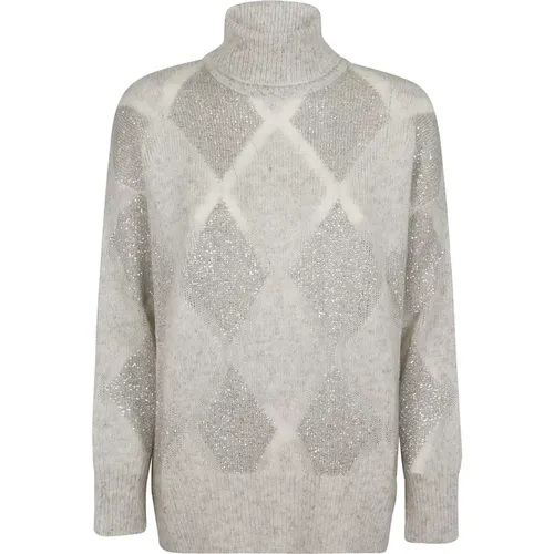 Argyle Wolle Mohair Polo Hals Pullover - BRUNELLO CUCINELLI - Modalova