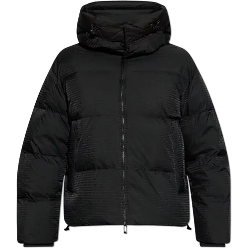 Down jacket with monogram , male, Sizes: 2XL, 3XL - Emporio Armani - Modalova