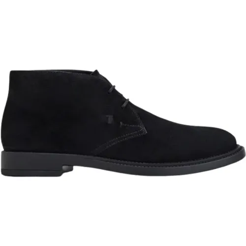 Suede Ankle Boots with Embossed Monogram , male, Sizes: 6 UK, 7 UK, 9 UK, 8 UK - TOD'S - Modalova