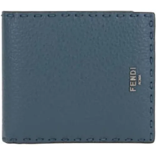 Leather Billfold Wallet with Logo , male, Sizes: ONE SIZE - Fendi - Modalova