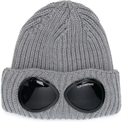 Grey Goggle Knit Hat with Lenses , male, Sizes: ONE SIZE - C.P. Company - Modalova