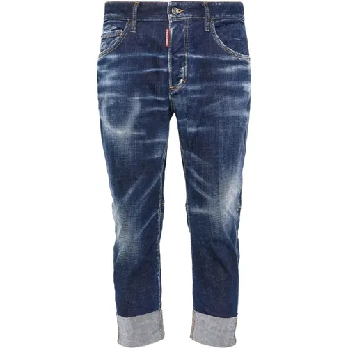 Blaue Gerades Jeans mit Farbdetail , Herren, Größe: 2XL - Dsquared2 - Modalova