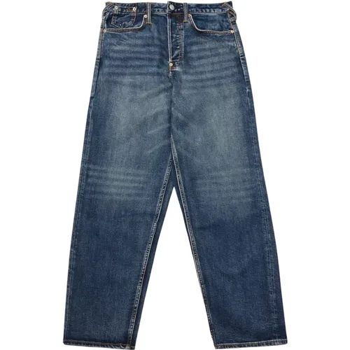 Bestickte Denim Blaue Jeans , Herren, Größe: W36 - Evisu - Modalova