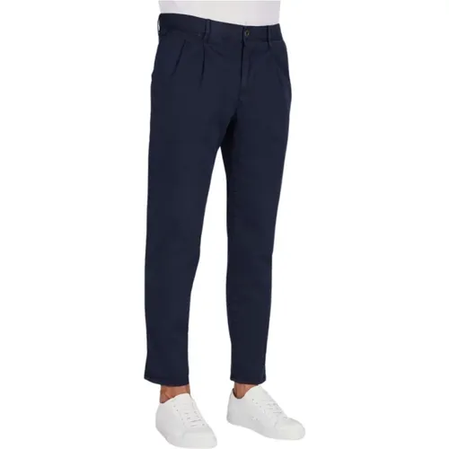 Slim-fit pants with darts , male, Sizes: W33, W32, W34 - Incotex - Modalova