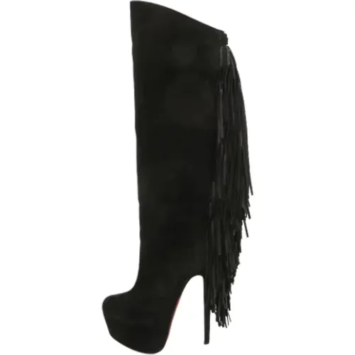 Pre-owned Suede boots , female, Sizes: 4 1/2 UK - Christian Louboutin Pre-owned - Modalova