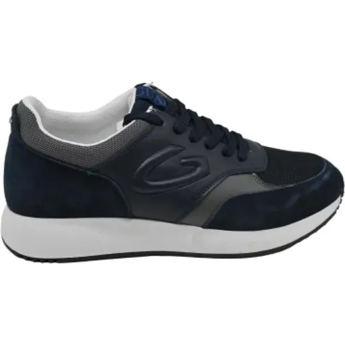 Blue Grey Low Suede Sneakers , male, Sizes: 10 UK, 11 UK - Alberto Guardiani - Modalova