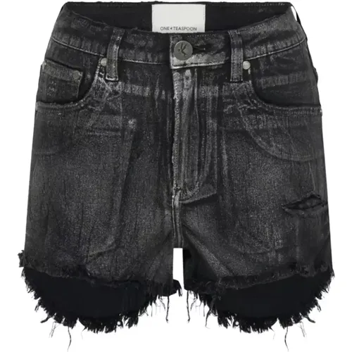 High-Waist schwarze Denim-Shorts - One Teaspoon - Modalova