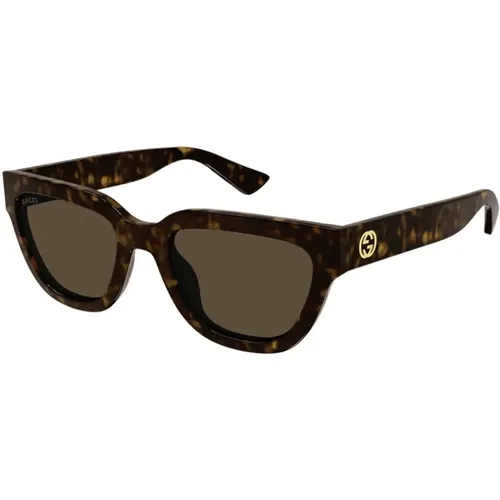 Cat-eye Acetate Sunglasses in Tortoise , female, Sizes: 54 MM - Gucci - Modalova