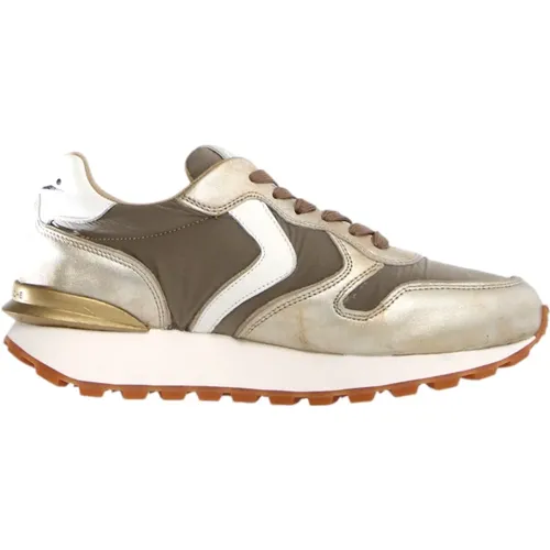 Golden Sneakers Paris Race Woman , female, Sizes: 6 UK, 4 UK, 7 UK, 5 UK, 8 UK - Voile blanche - Modalova