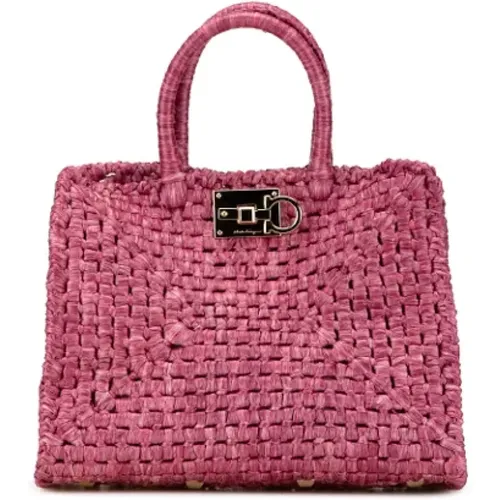 Pre-owned Raffia totes , female, Sizes: ONE SIZE - Salvatore Ferragamo Pre-owned - Modalova