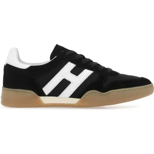 Steigere dein Sneaker-Spiel mit schwarzen Wildleder H357 , Herren, Größe: 45 EU - Hogan - Modalova