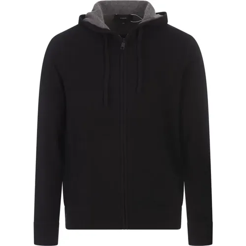 Kaschmir Hoodie mit Reißverschluss , Herren, Größe: L - Vince - Modalova