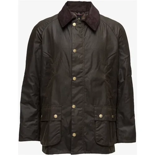 Olive Wax Jacket - Ashby , male, Sizes: L, 3XL, XL, S, 2XL, XS, M - Barbour - Modalova