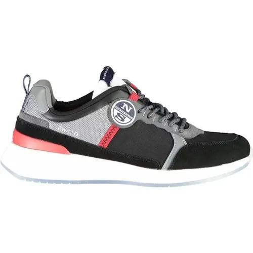 Black Sport Sneakers with Contrast Sole , male, Sizes: 6 UK, 7 UK - North Sails - Modalova