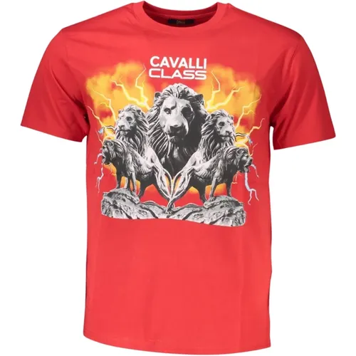 Printed Tee with Classic Style , male, Sizes: M, XL, L - Cavalli Class - Modalova