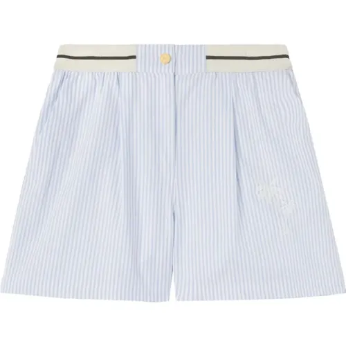 Light Pleated Shorts with Stripe Pattern , female, Sizes: S - Palm Angels - Modalova