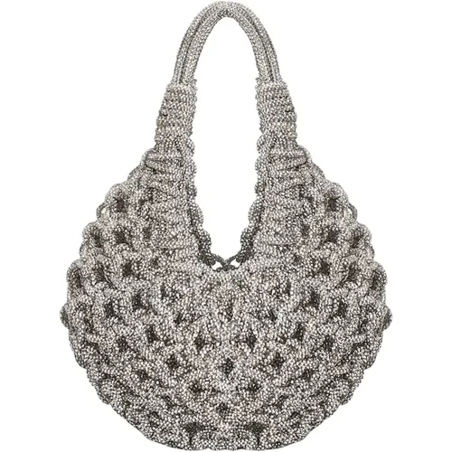 Handcrafted Diamond Hobo Bag , female, Sizes: ONE SIZE - Hibourama - Modalova