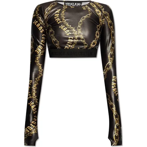 Top mit Logo , Damen, Größe: 2XS - Versace Jeans Couture - Modalova