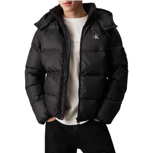 Down Jacket with Hood , male, Sizes: XL, L, S - Calvin Klein - Modalova