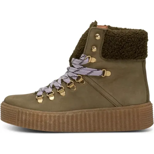 Agda Nubuck Leather Boot - Khaki , female, Sizes: 5 UK, 3 UK, 8 UK - Shoe the Bear - Modalova