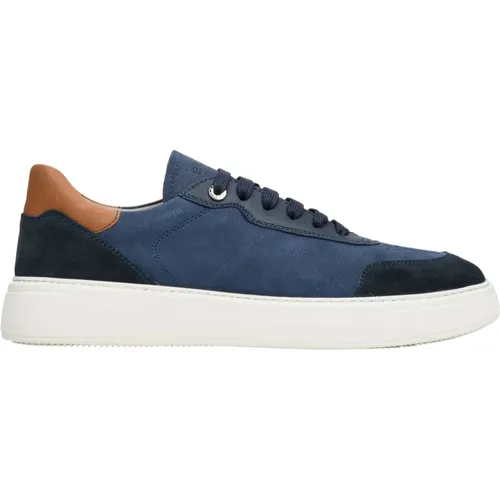 Blau & Braun Herren Low-Top Sneakers aus echtem Nubuk Er00112844 , Herren, Größe: 41 EU - Estro - Modalova