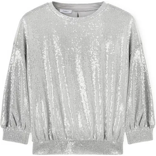 Kurzes Glänzendes Sweatshirt mit Lurex , Damen, Größe: M - Motivi - Modalova