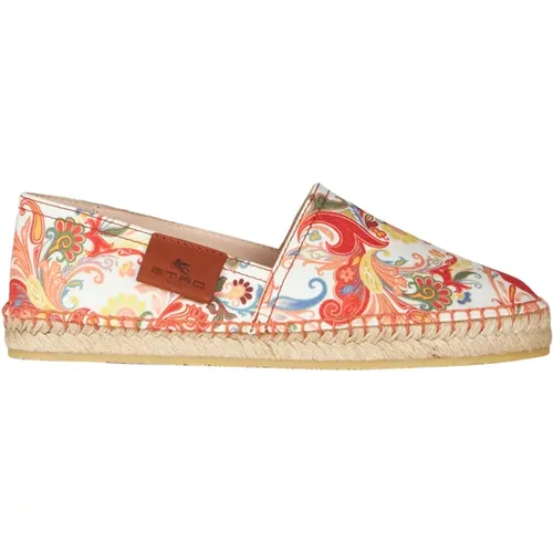 White Floral Print Espadrilles Shoes , female, Sizes: 8 UK, 7 UK, 6 UK - ETRO - Modalova