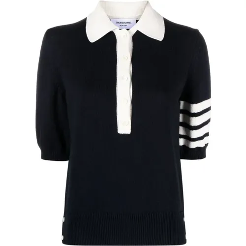 Hector Polo Shirt with Web Stripe Detail , female, Sizes: S, 2XS, XS - Thom Browne - Modalova