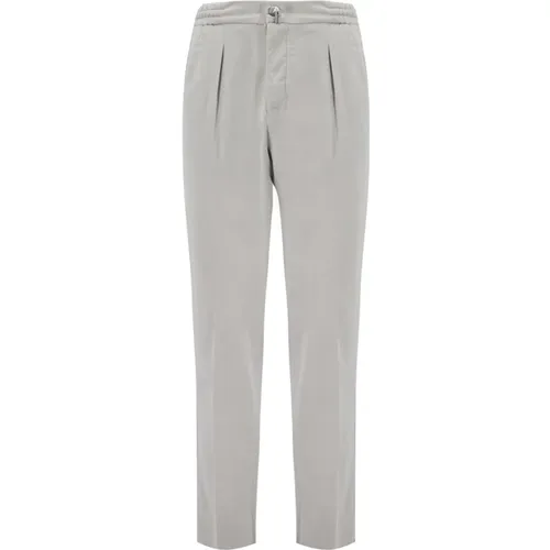 Casual Style Trousers with Adjustable Waistband , male, Sizes: W32, W33, W35 - Kiton - Modalova