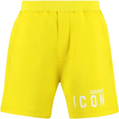 Sweatshorts mit Logo-Print aus Baumwolle , Herren, Größe: L - Dsquared2 - Modalova