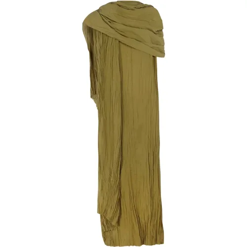 Rita, long silk dress in olive , female, Sizes: S, L, M - Cortana - Modalova