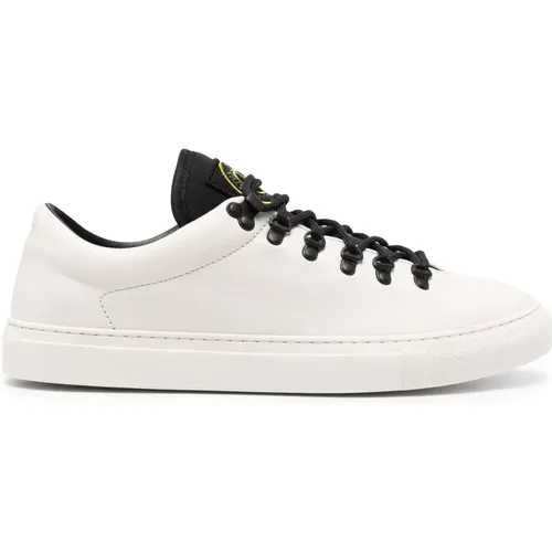 Leather hiking-inspired sneaker with metal loops , male, Sizes: 9 UK, 7 UK - Stone Island - Modalova