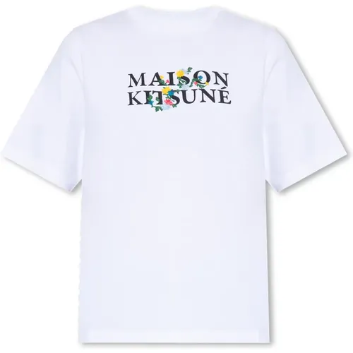 T-shirt with logo , female, Sizes: S, L, XS, M - Maison Kitsuné - Modalova